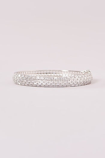 White Rhodium Finish American Diamond Bracelet