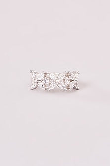 White Rhodium Finish American Diamond Ring