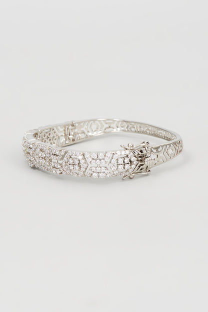 White Finish American Diamond Bracelet