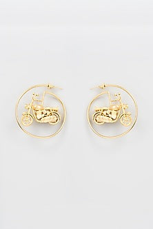 Gold Finish Hoop Earrings