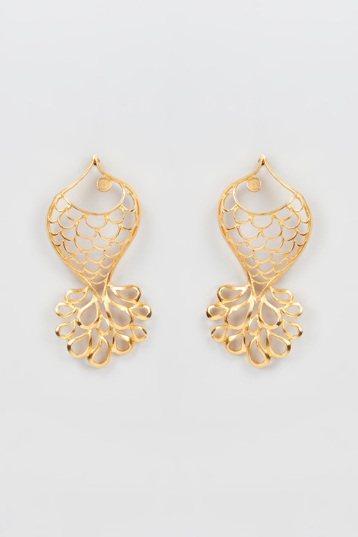 Gold Finish Dangler Earrings