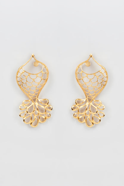 Gold Finish Dangler Earrings