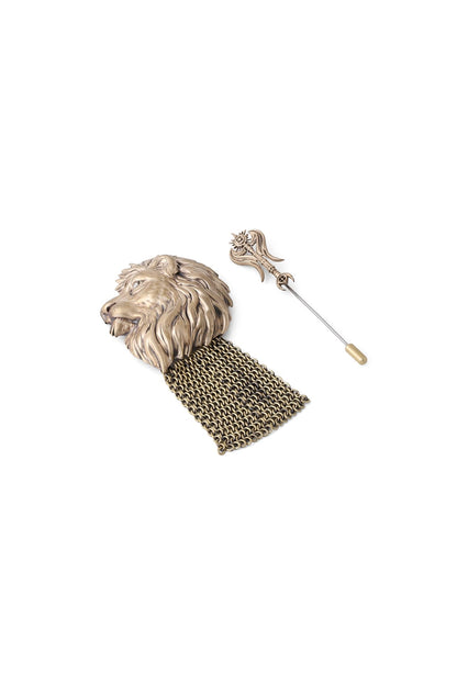 Antique Gold Lion Lapel Pin & Brooch