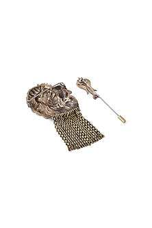 Antique Gold Lion Lapel Pin & Brooch