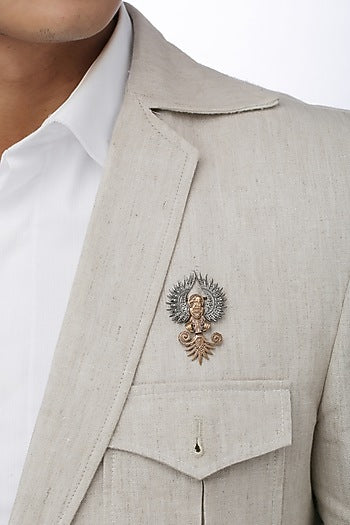Antique Gold Brass Phoenix Lapel Pin & Brooch