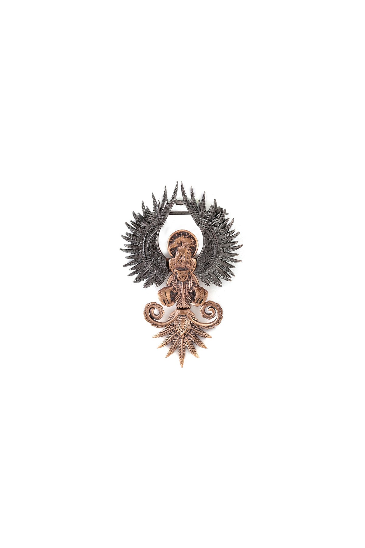Antique Gold Brass Phoenix Lapel Pin & Brooch