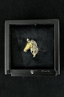Antique Gold Brass Horse Brooch
