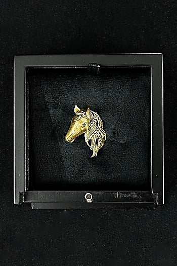 Antique Gold Brass Horse Brooch