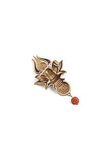 Oxidised Antique Gold Brass Sacred Shivling Emblem Brooch