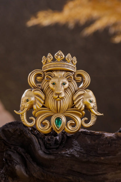 Oxidised Antique Gold Brass Brooch