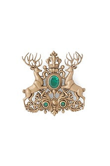 Oxidised Antique Gold Brass Brooch