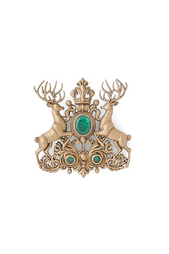 Oxidised Antique Gold Brass Brooch