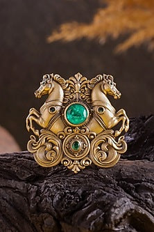 Oxidised Antique Gold Brass Brooch