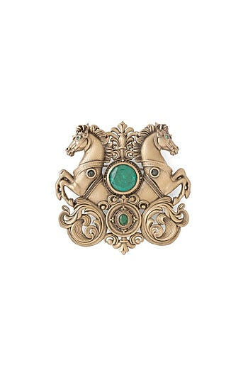 Oxidised Antique Gold Brass Brooch