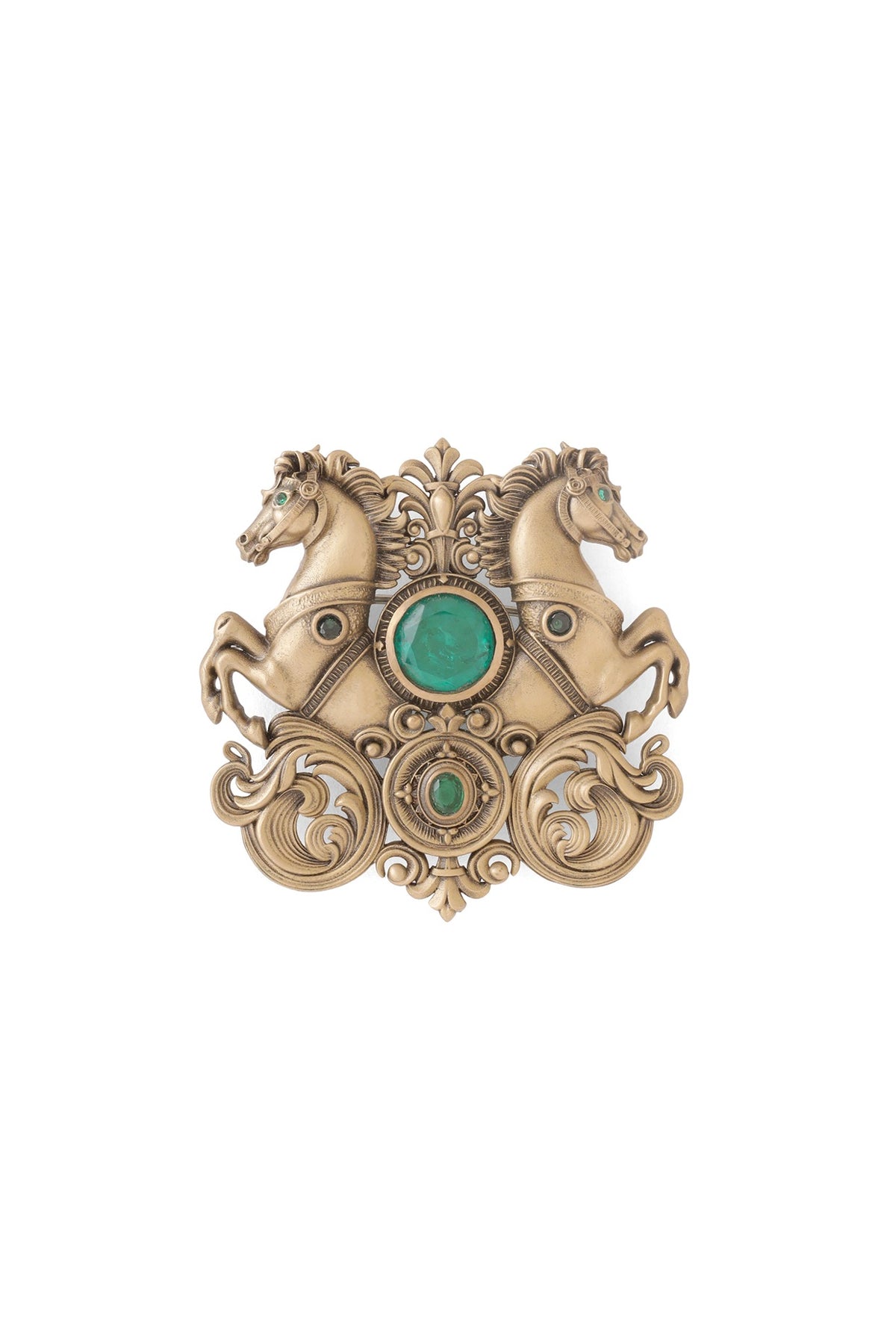 Oxidised Antique Gold Brass Brooch