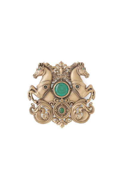 Oxidised Antique Gold Brass Brooch