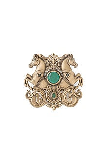 Oxidised Antique Gold Brass Brooch