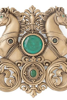 Oxidised Antique Gold Brass Brooch