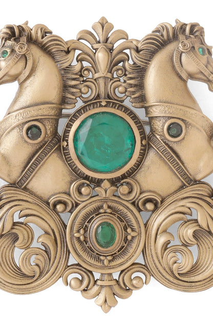 Oxidised Antique Gold Brass Brooch