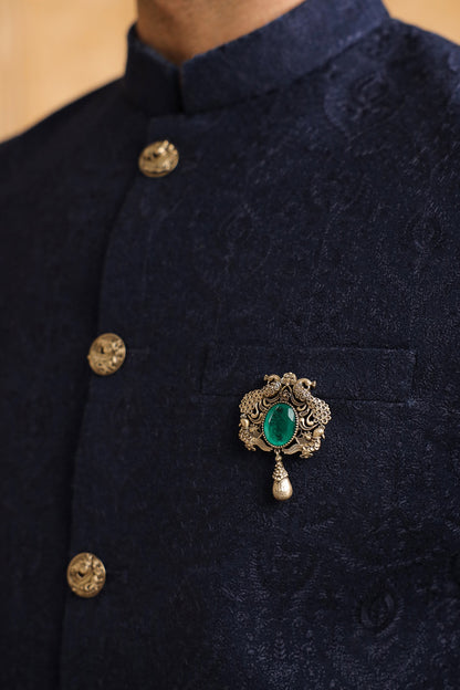 Oxidised Antique Gold Finish Brass Brooch