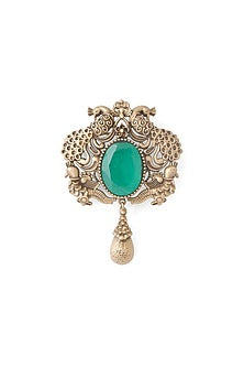 Oxidised Antique Gold Finish Brass Brooch
