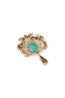 Oxidised Antique Gold Finish Brass Brooch