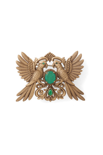 Oxidised Antique Gold Brass Brooch