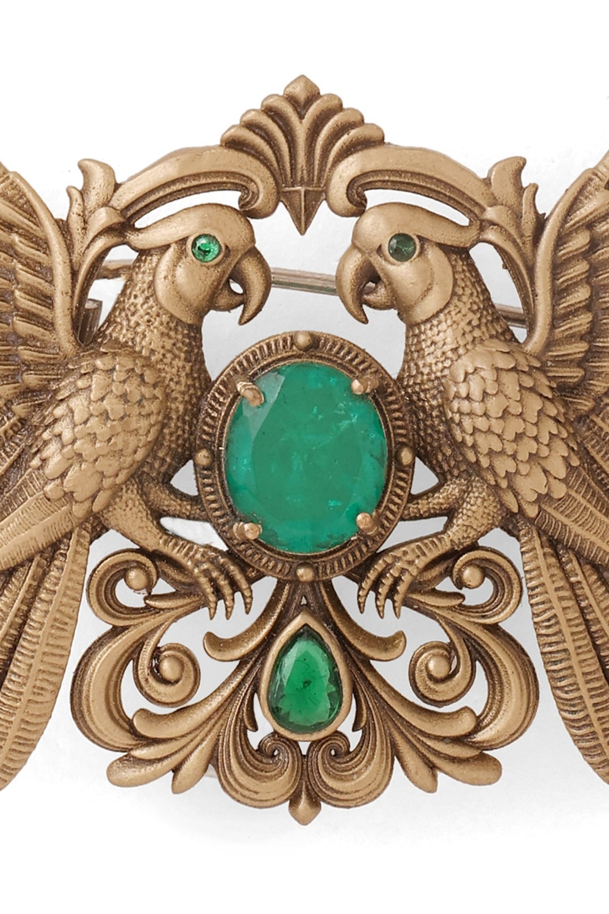 Oxidised Antique Gold Brass Brooch
