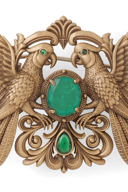 Oxidised Antique Gold Brass Brooch