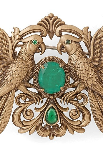 Oxidised Antique Gold Brass Brooch