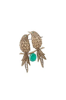 Oxidised Antique Gold Brass Brooch
