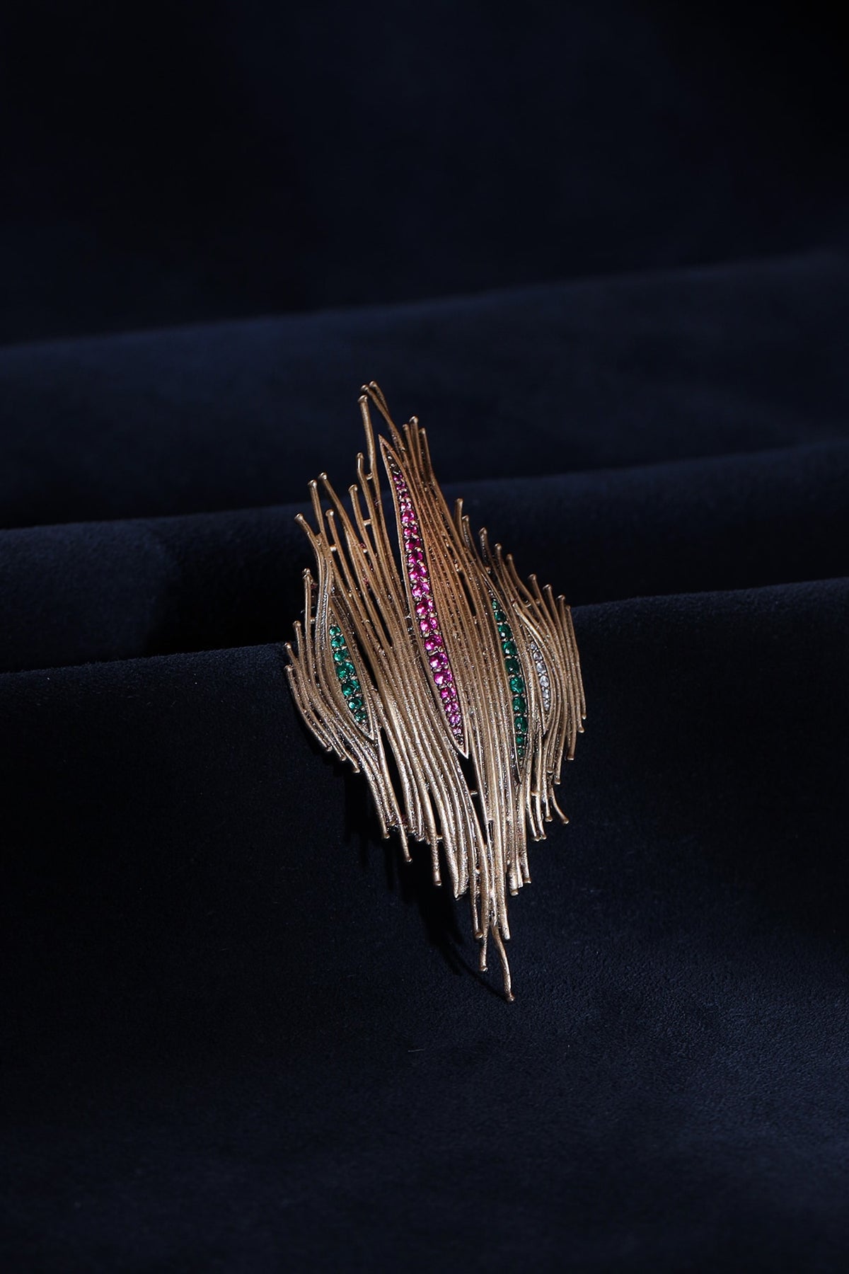 Antique Gold Finish Brass Brooch