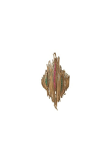 Antique Gold Finish Brass Brooch