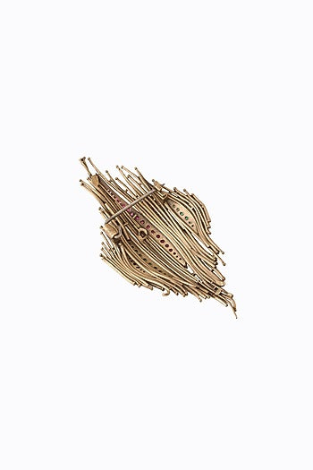 Antique Gold Finish Brass Brooch