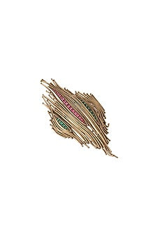 Antique Gold Finish Brass Brooch