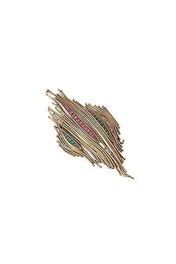 Antique Gold Finish Brass Brooch
