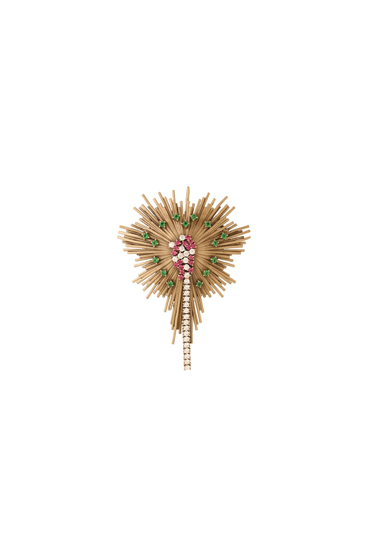 Antique Gold Finish Brass Spring Bloom Brooch