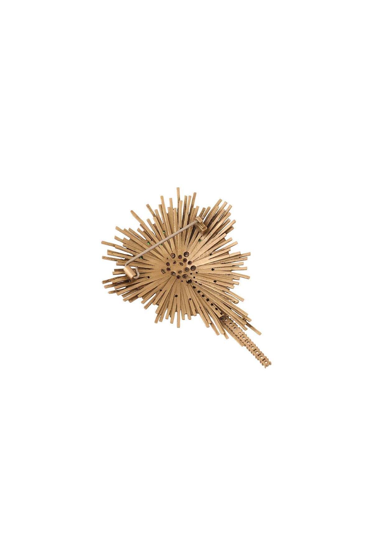 Antique Gold Finish Brass Spring Bloom Brooch