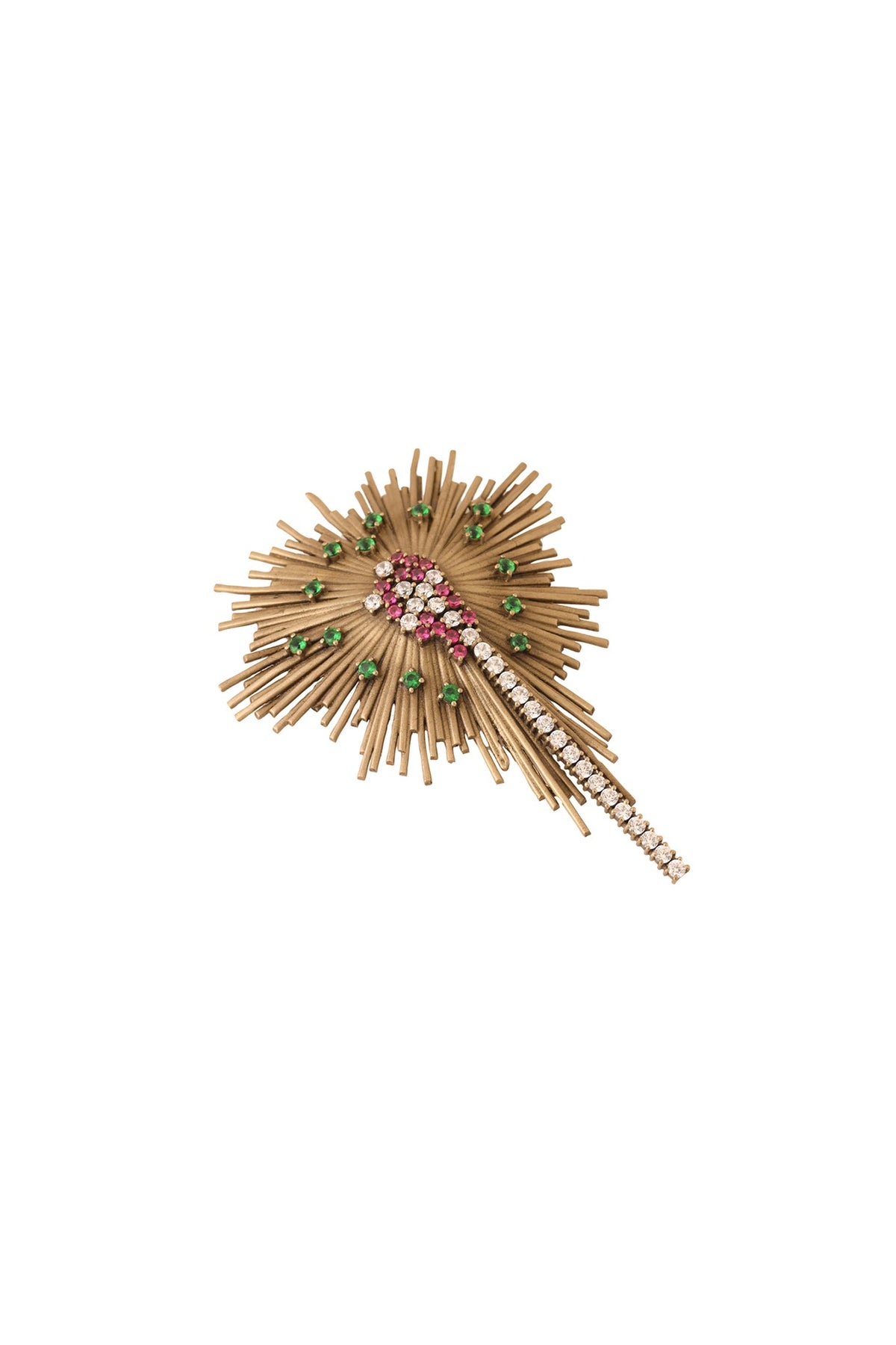 Antique Gold Finish Brass Spring Bloom Brooch
