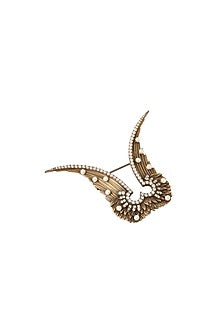 Antique Gold Finish Garuda Brooch In Brass