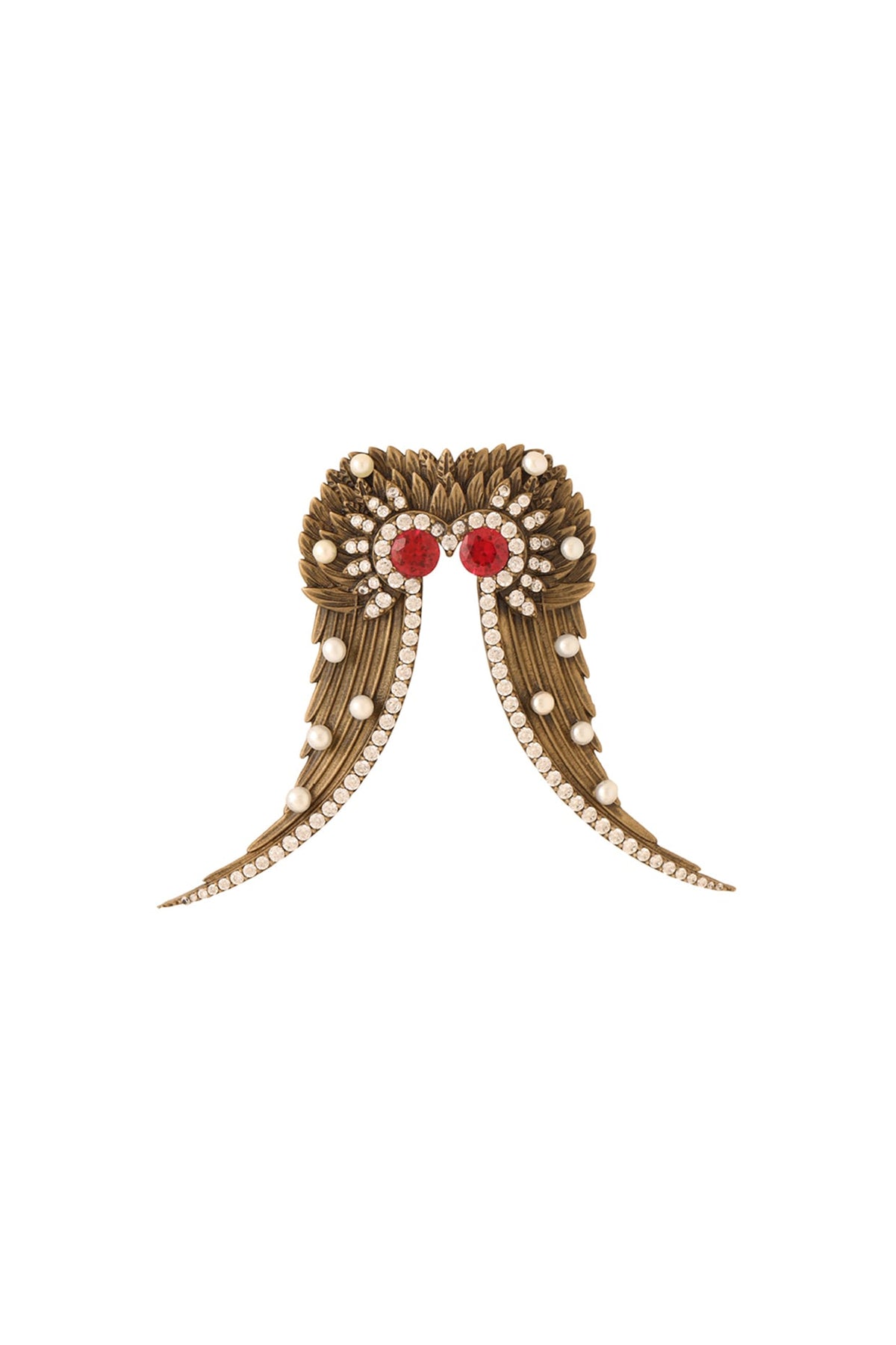 Antique Gold Finish Abstract Owl Brooch