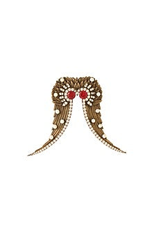 Antique Gold Finish Abstract Owl Brooch