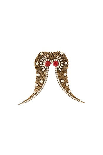 Antique Gold Finish Abstract Owl Brooch