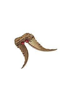 Antique Gold Finish Abstract Owl Brooch