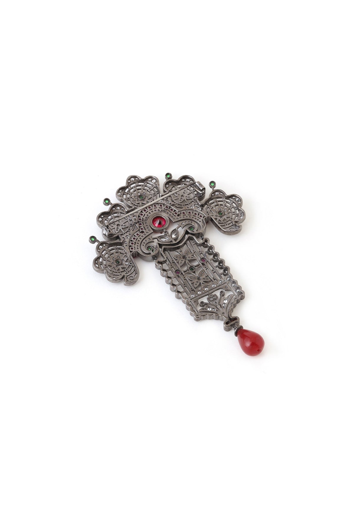 Antique Black Finish Victorian Themed Brooch
