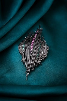 Antique Black Finish Brass Brooch