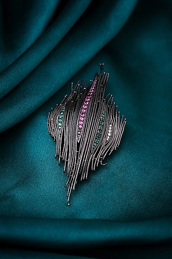 Antique Black Finish Brass Brooch
