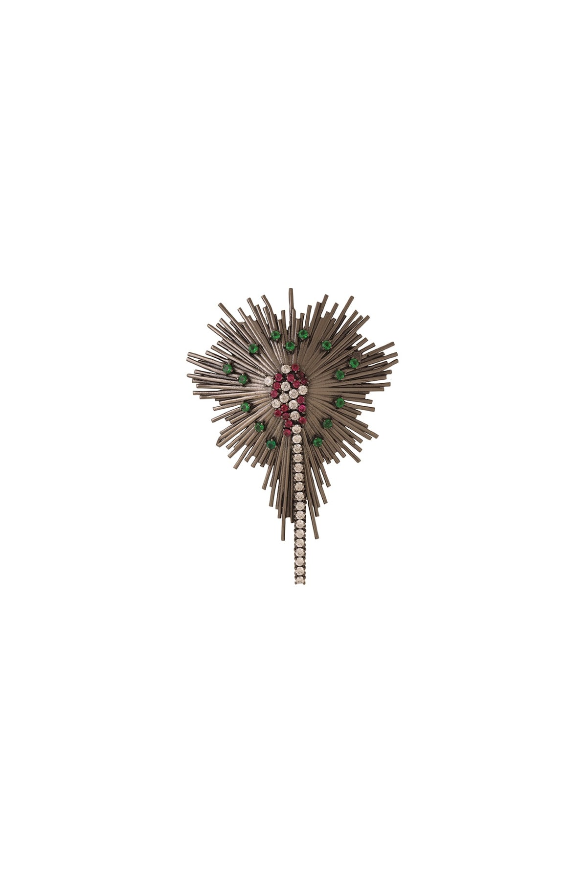 Antique Black Finish Brass Spring Bloom Brooch