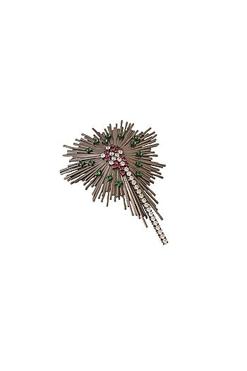 Antique Black Finish Brass Spring Bloom Brooch