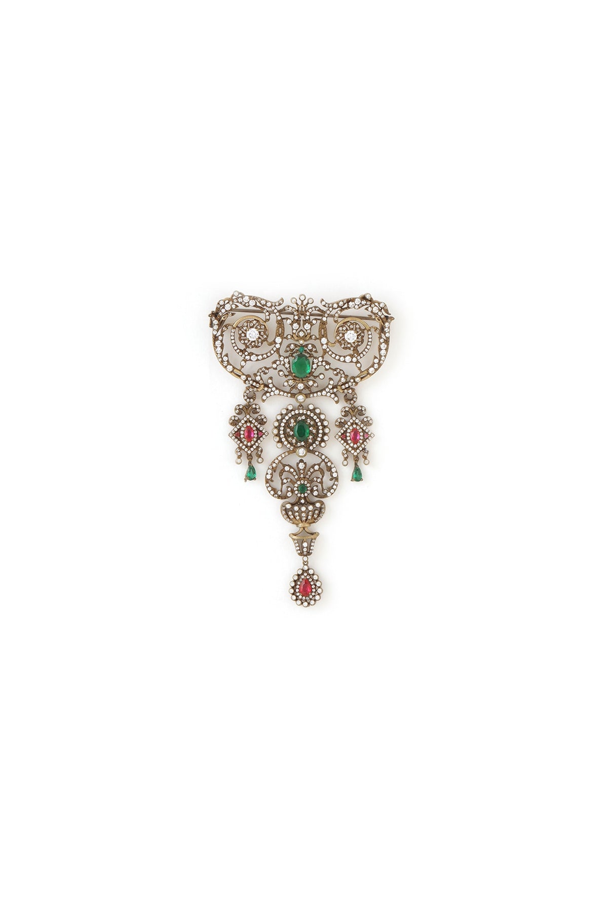 Silver Plated Embellished Brooch